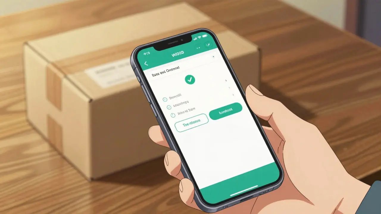 A person using a smartphone to securely order medication online